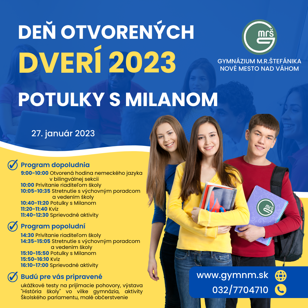 Deň otvorených dverí - Gymnázium M. R. Štefánika 2023