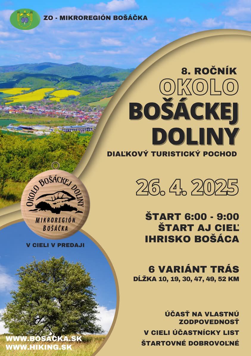 8. ročník turistického pochodu Okolo Bošáckej doliny