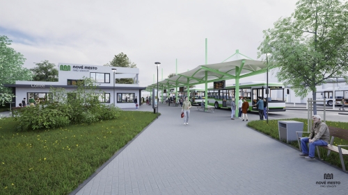 Autor architektonickej štúdie Ing. arch. Karol Loj „Výstavba parkoviska, autobusovej stanice s prekrytými stanovišťami pre cestujúcich SAD, jednopodlažná budova (pokladňa, zázemie predajcu a verejné t