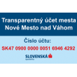 Transparentný účet - mesto zriadilo transparentný účet za účelom poskytovania adresnej pomoci v boji s koronavírusom