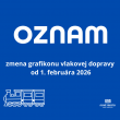 Upozornenie na zmenu grafikonu vlakovej dopravy