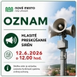 Akustické preskúšanie  sirén hlasitou skúškou 12.6.2026