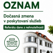 Dočasná zmena v poskytovaní služieb Referátu dane z nehnuteľností -  Klientske centrum